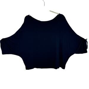 Lola & Sophie Navy Blue Lightweight Round Neck 3/4 Dolman Slit Sleeve‎ Size M
